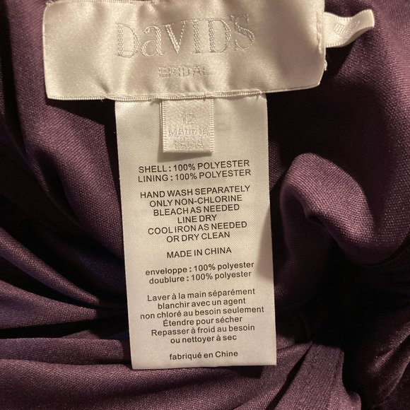 David's Bridal Plum Versa Convertible Dress F15782/F19515 Size 12 - Picture 12 of 16